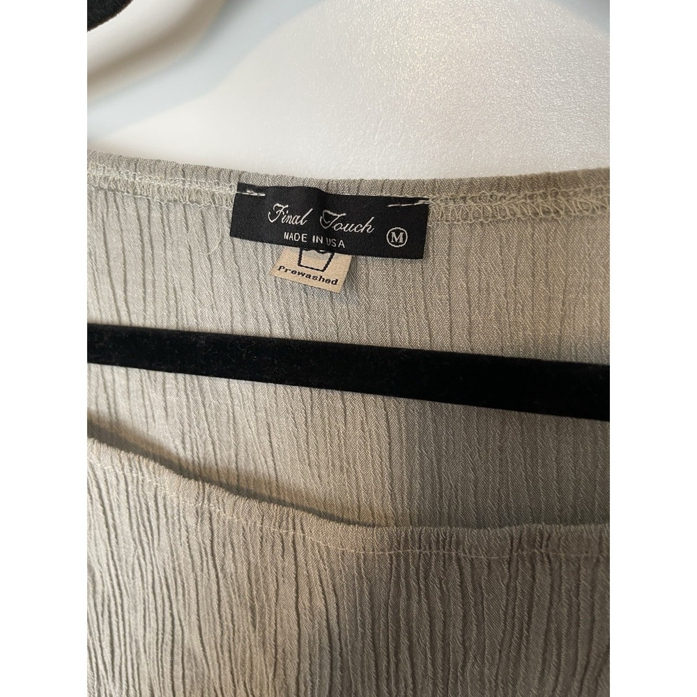Final Touch Top Over Sized Textured Size Medium‎ Gray D15586 - Picture 2 of 4
